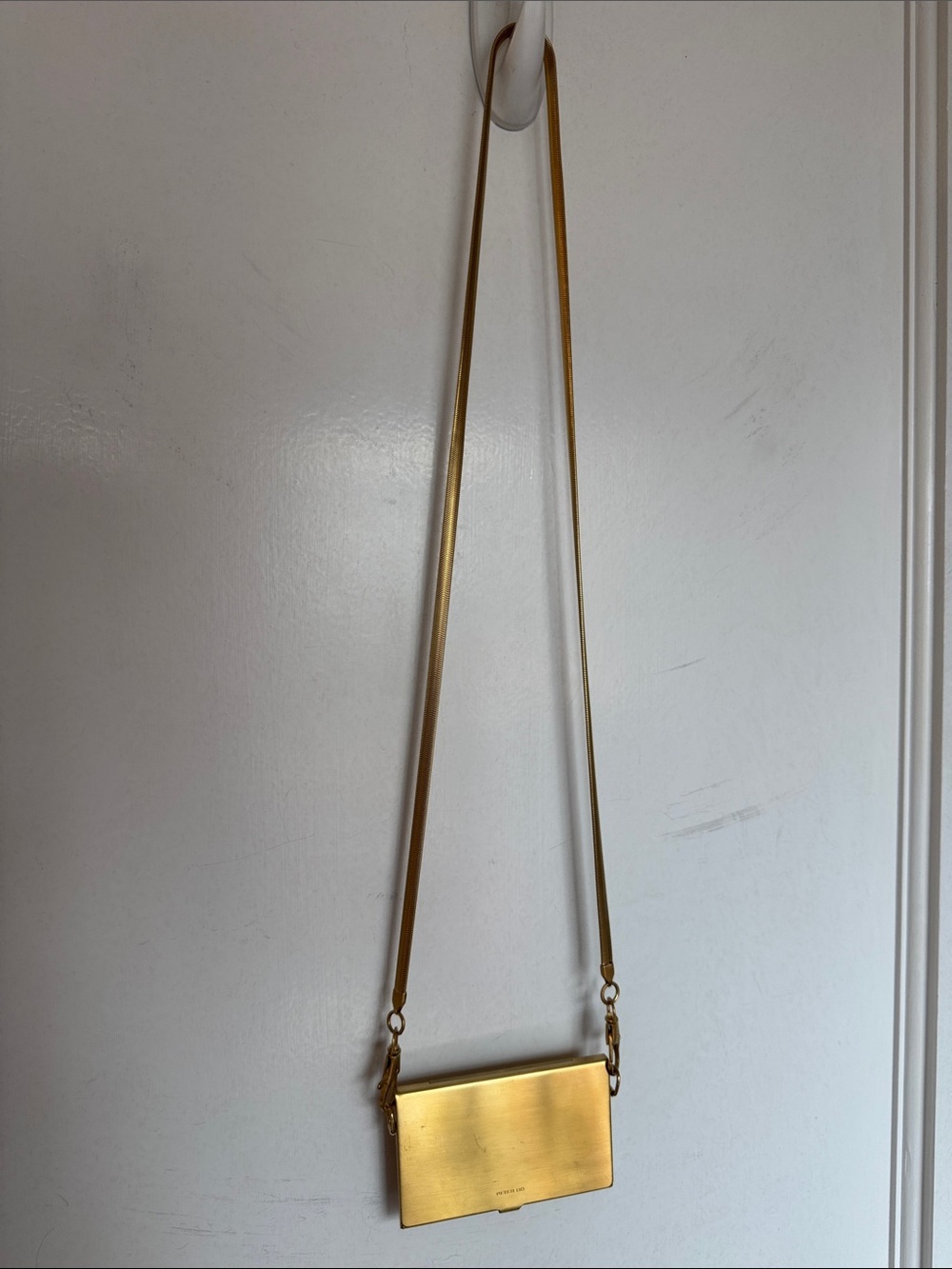 Peter Do Gold Metal Card Case with Shoulder Strap